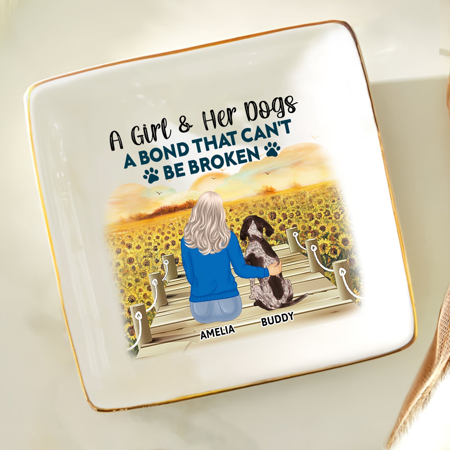 A Bond That Can't Be Broken - Gift For Dog Lovers, Dog Mom - Personalized Ring Dish