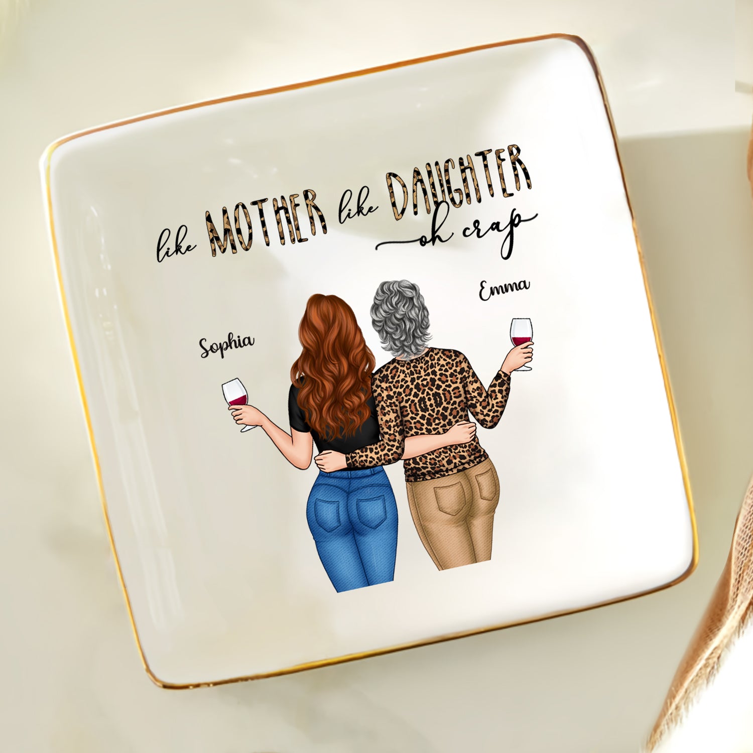 Like Mother Like Daughter Oh - Birthday, Loving Gift For Mom, Mum - Personalized Ring Dish