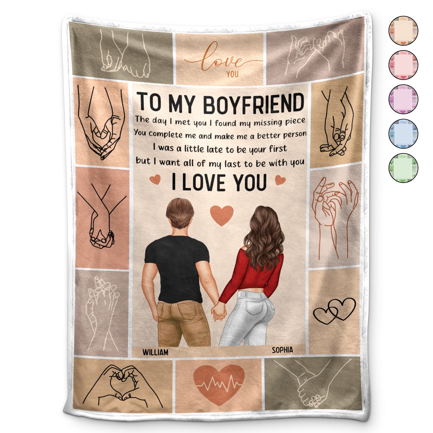 I Want All Of My Lasts To Be With You Couple Holding Hands - Loving, Anniversary Gift For Spouse, Husband, Wife - Personalized Fleece Blanket, Sherpa Blanket