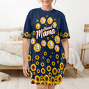 Custom Photo Blessed Mommy Grandma - Gift For Mother, Nana, Auntie - Personalized Women's Sleep Tee