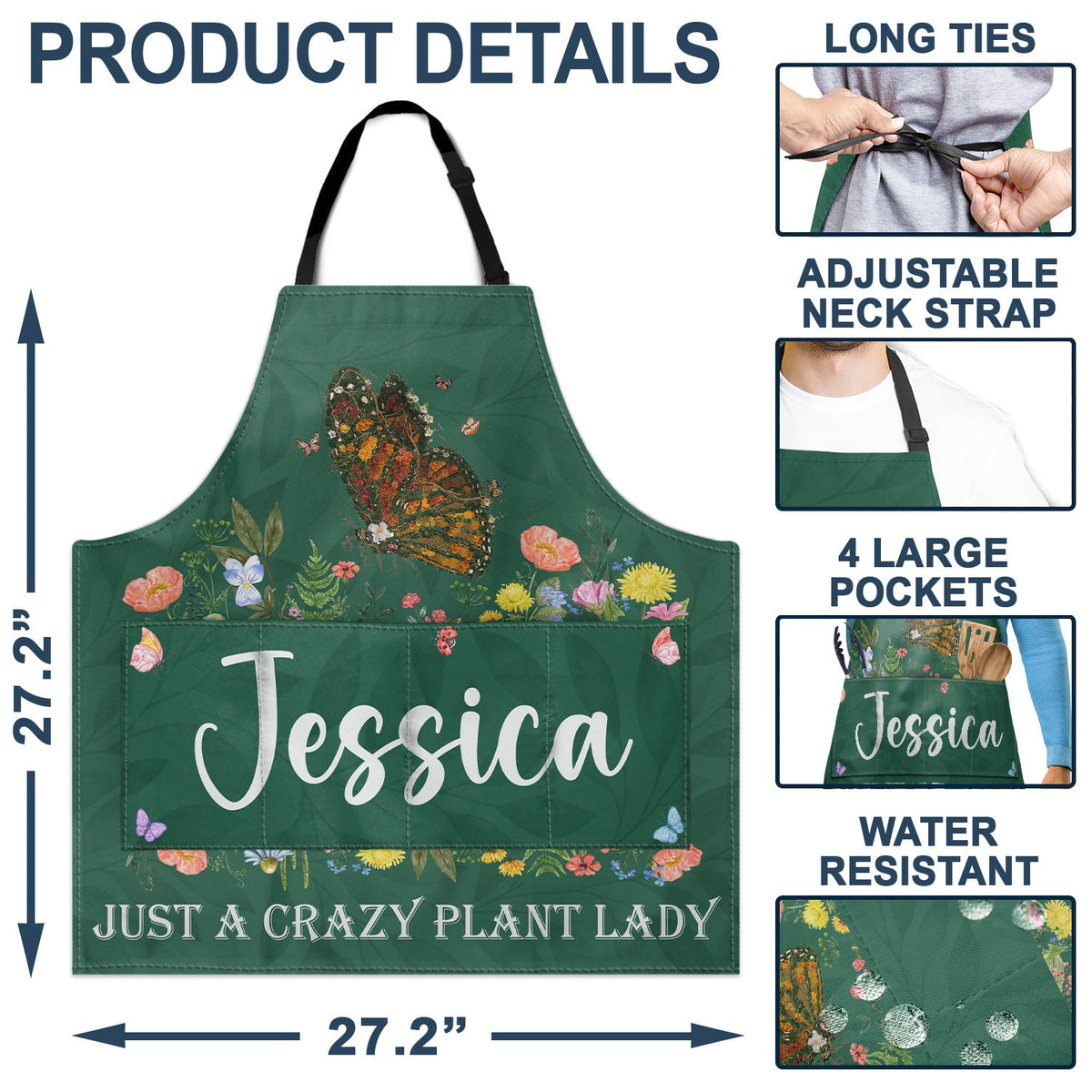 Just A Crazy Plant Mom In Her Office - Birthday, Loving Gift For Mother, Gardening Lover - Personalized Apron