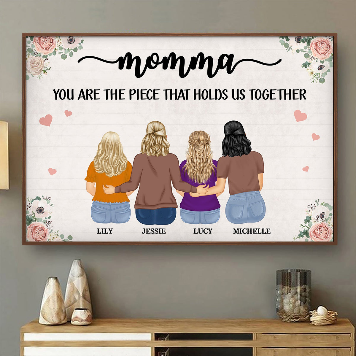 La pièce qui nous unit - Cadeau pour maman, mère, grand-mère - Affiche personnalisée