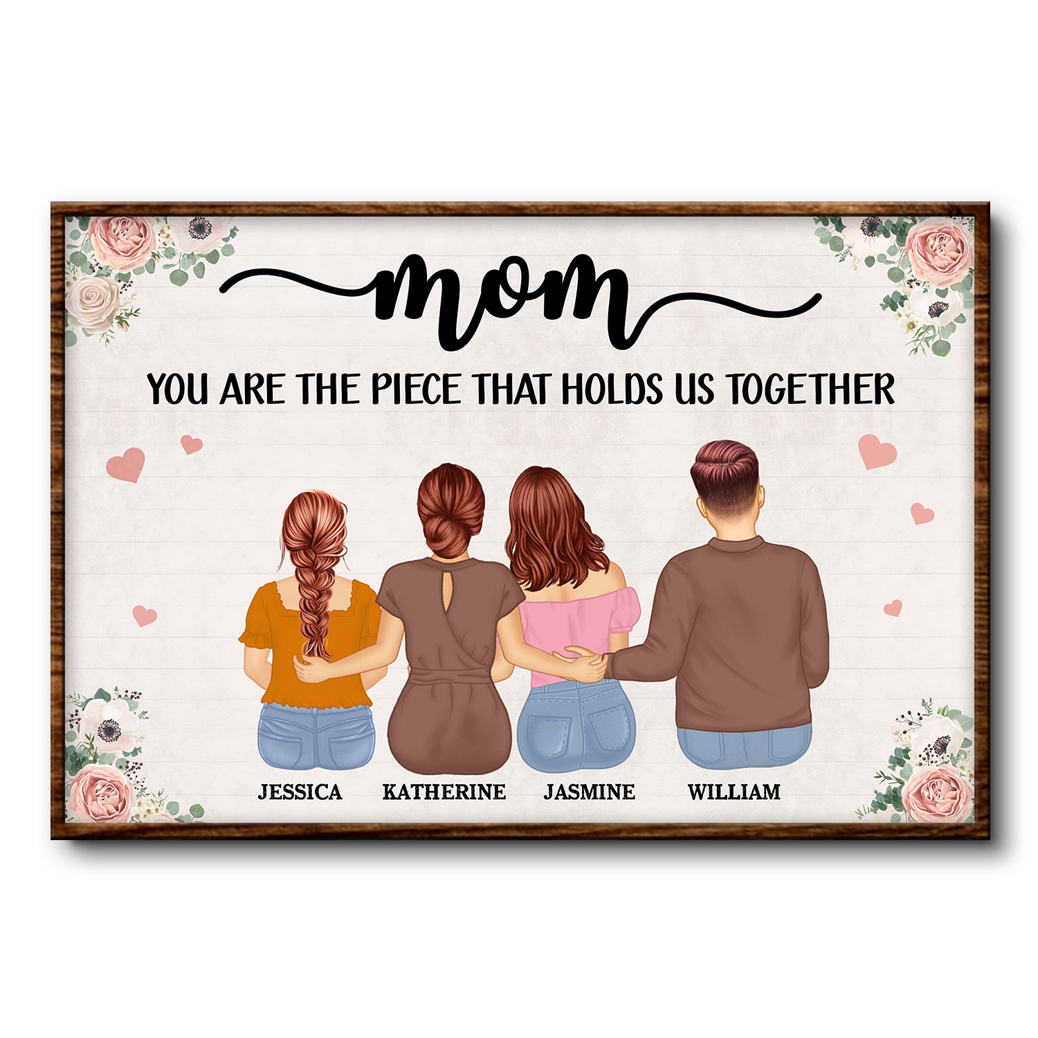 The Piece That Holds Us Together - Gift For Mom, Mother, Grandma - Personalized Poster