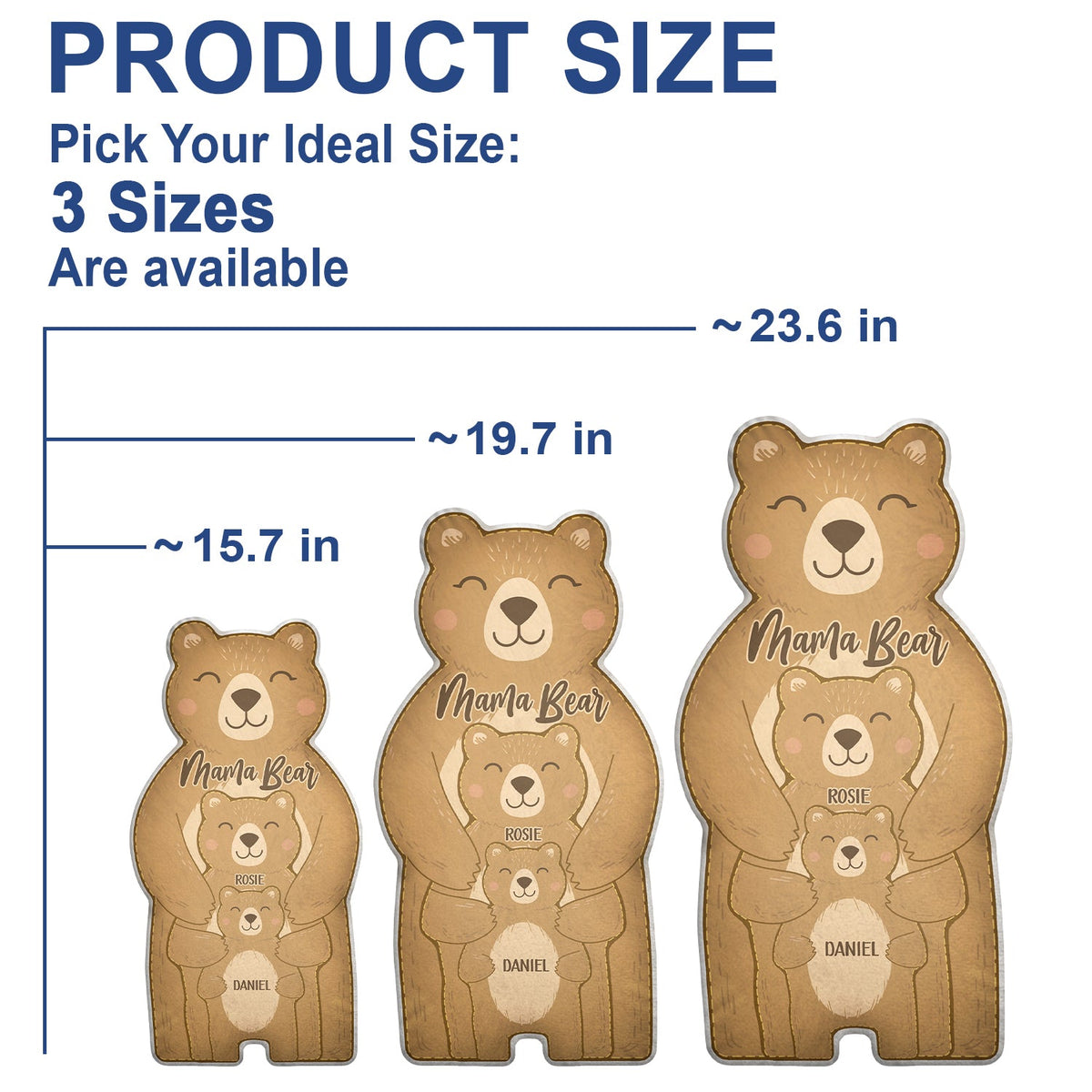 Mama Bear - Gift For Mothers - Personalized Custom Shaped Pillow