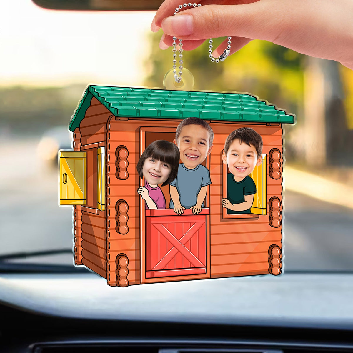 Custom Photo Home Is Where My Kids Are - Gift For Mom, Dad, Grandma, Grandpa - Personalized Acrylic Car Hanger