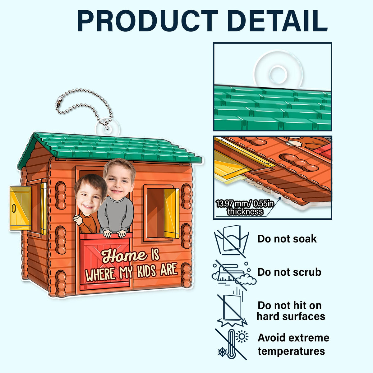 Custom Photo Home Is Where My Kids Are - Gift For Mom, Dad, Grandma, Grandpa - Personalized Acrylic Car Hanger