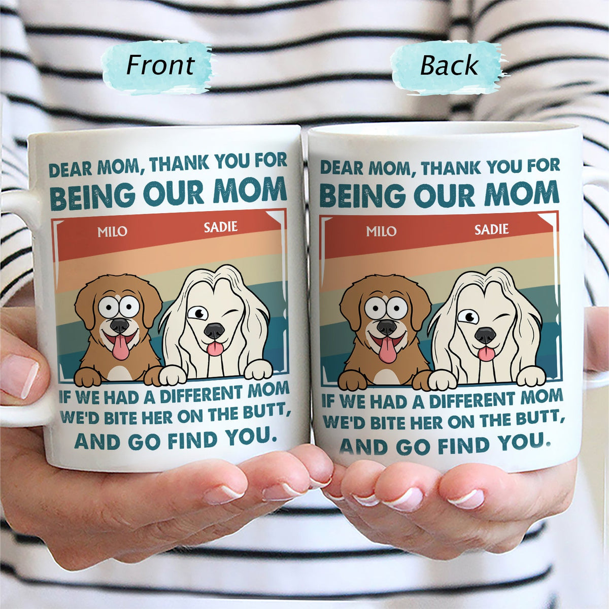 Thank You For Being My Mom - Gift For Dog Lovers, Dog Mom, Dog Dad - Personalized Mug