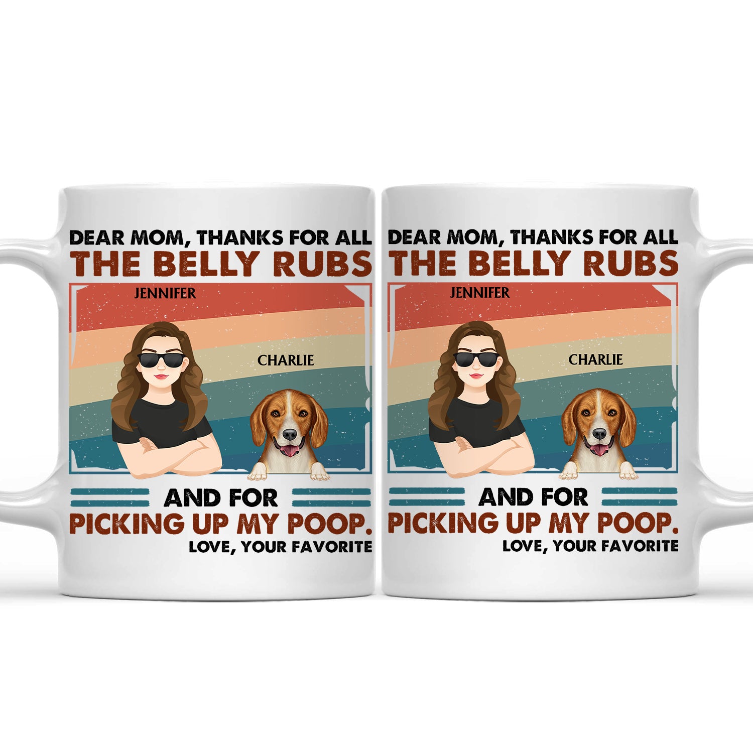 Thanks For All The Belly Rubs Vintage - Gift For Dog Lovers, Dog Mom, Dog Dad - Personalized Mug