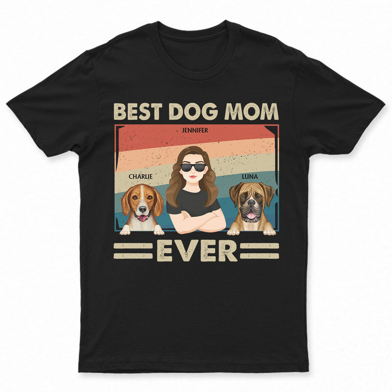 Meilleure maman de chien au monde - Cadeau pour les amoureux des chiens, maman de chien, papa de chien - T-shirt personnalisé