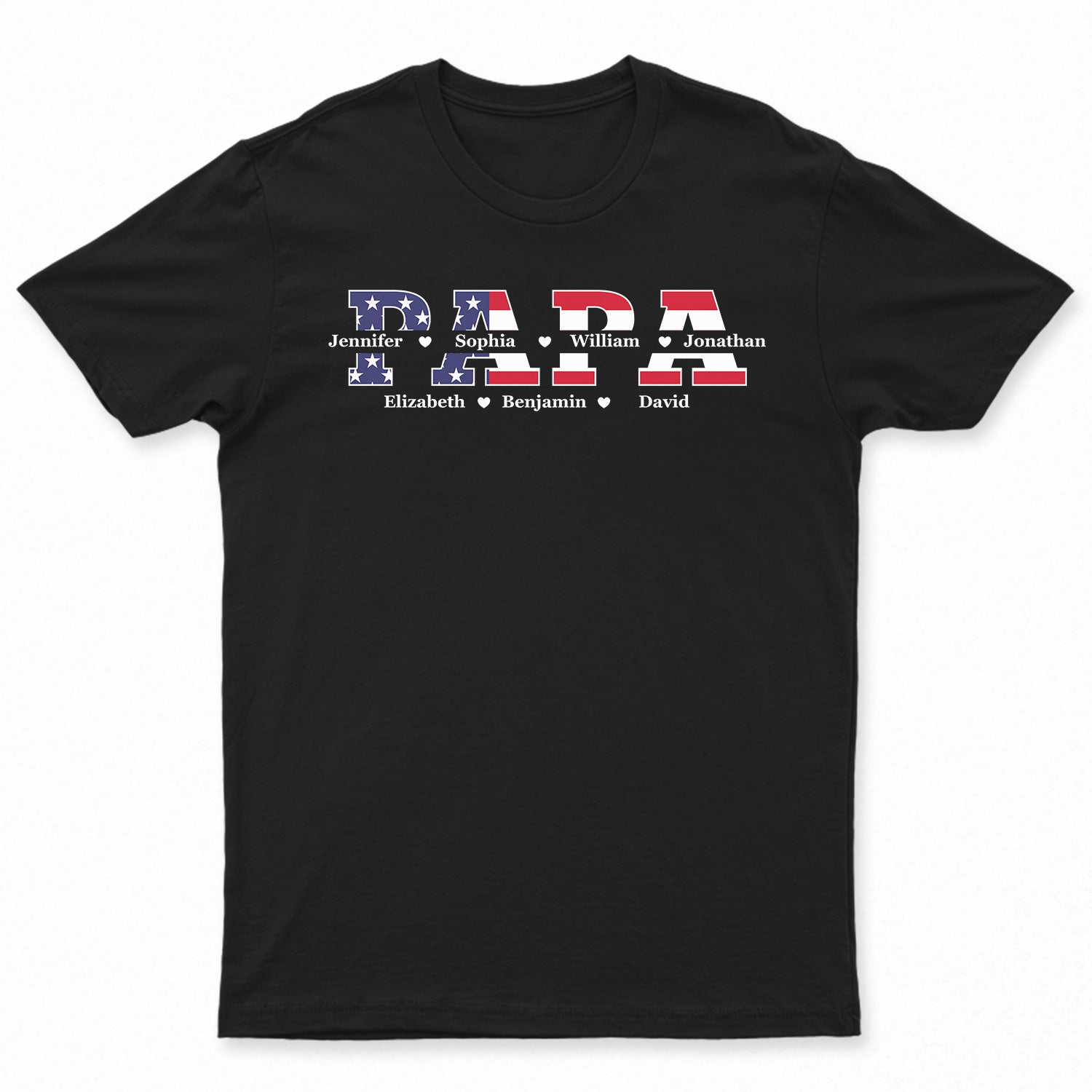 Dad, Papa, Daddy Stars And Stripes - Gift For Father, Grandpa - Personalized T Shirt