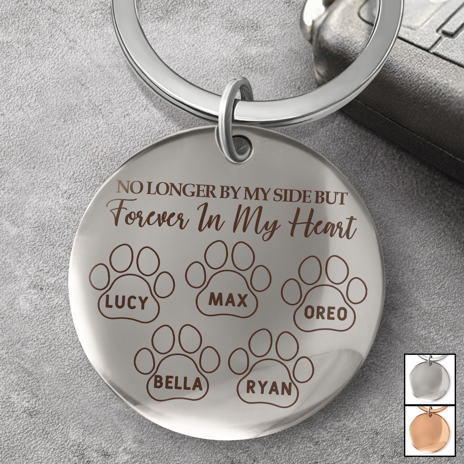 Forever In My Heart - Memorial Gift For Dog Lovers, Cat Lovers - Personalized Keyring
