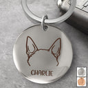 Dog Cat Sketch - Gift For Dog Lovers, Cat Lovers, Dog Mom, Dog Dad - Personalized Keyring