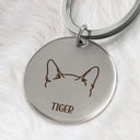 Dog Cat Sketch - Gift For Dog Lovers, Cat Lovers, Dog Mom, Dog Dad - Personalized Keyring