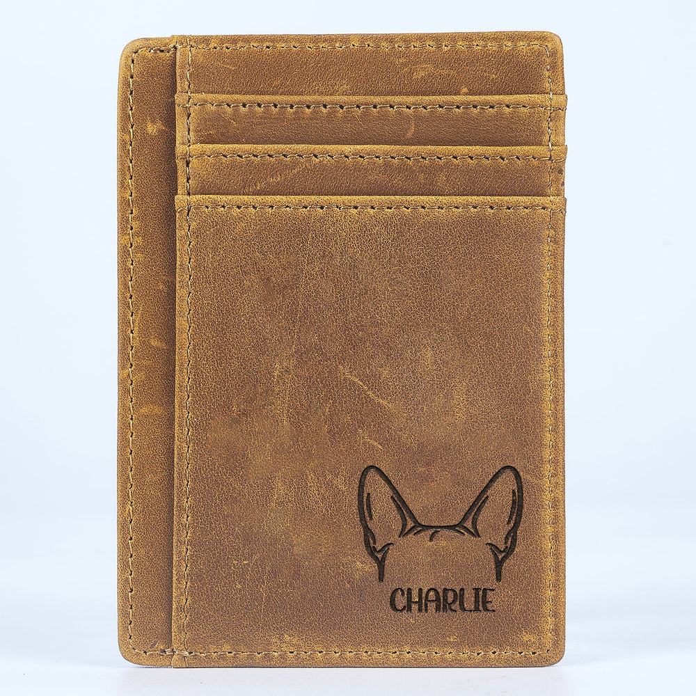 Dog Cat Sketch - Gift For Dog Lovers, Cat Lovers, Dog Mom, Dog Dad - Personalized Card Wallet