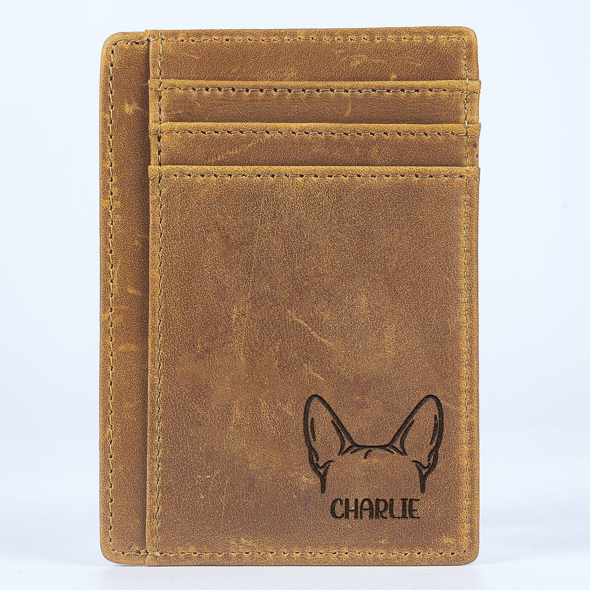 Dog Cat Sketch - Gift For Dog Lovers, Cat Lovers, Dog Mom, Dog Dad - Personalized Card Wallet