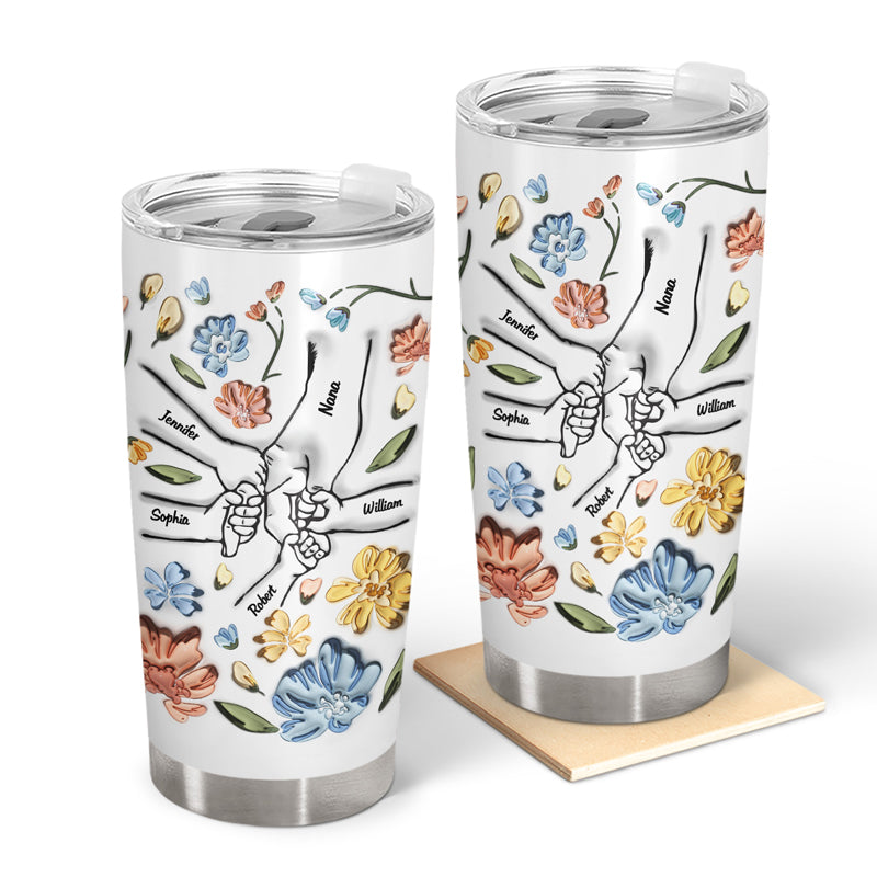 Hand In Hand, I Will Always Protect You - Gift For Mom, Grandma - 3D Inflated Effect Printed Cup, Personalized Tumbler