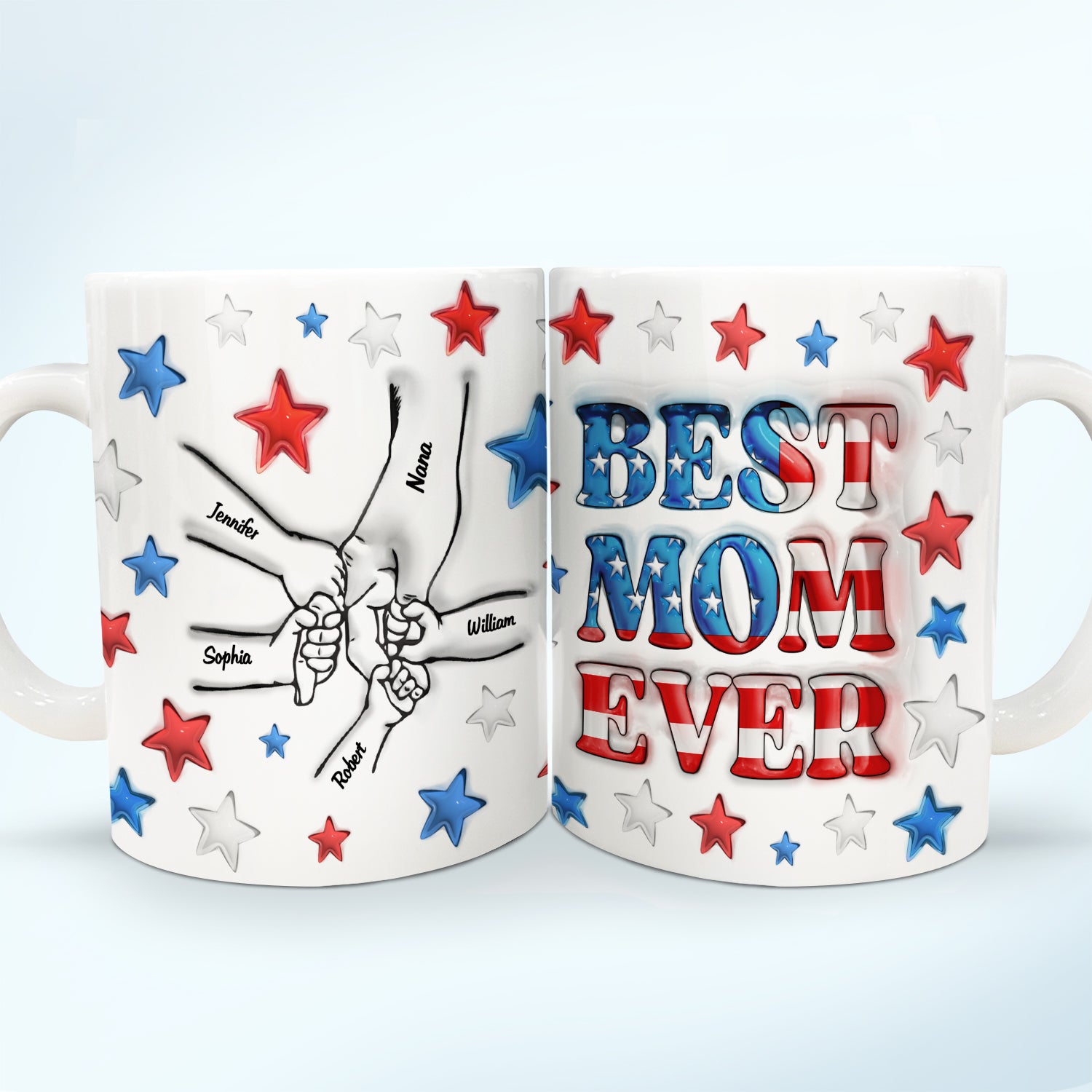 Best Mom Ever - Gift For Mother, Grandma - 3D Inflated Effect Printed Mug, Personalized White Edge-to-Edge Mug