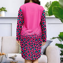 Robe à poche personnalisée avec photo léopard rose vif - Cadeau pour femme, maman, amoureux des animaux