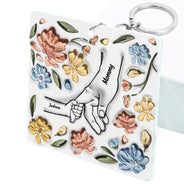 Hand In Hand, I Will Always Protect You - Gift For Mom, Grandma - Personalized 3D Inflated Effect Printed Acrylic Keychain