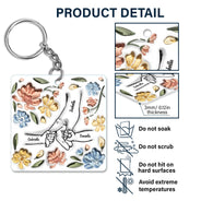 Hand In Hand, I Will Always Protect You - Gift For Mom, Grandma - Personalized 3D Inflated Effect Printed Acrylic Keychain