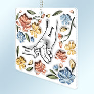 Hand In Hand, I Will Always Protect You - Gift For Mom, Grandma - Personalized 3D Inflated Effect Printed Acrylic Car Hanger