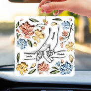 Hand In Hand, I Will Always Protect You - Gift For Mom, Grandma - Personalized 3D Inflated Effect Printed Acrylic Car Hanger