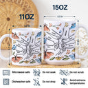 Main dans la main, je te protégerai toujours Papillons - Cadeau pour maman, grand-mère - Mug imprimé effet gonflé 3D, mug blanc personnalisé bord à bord