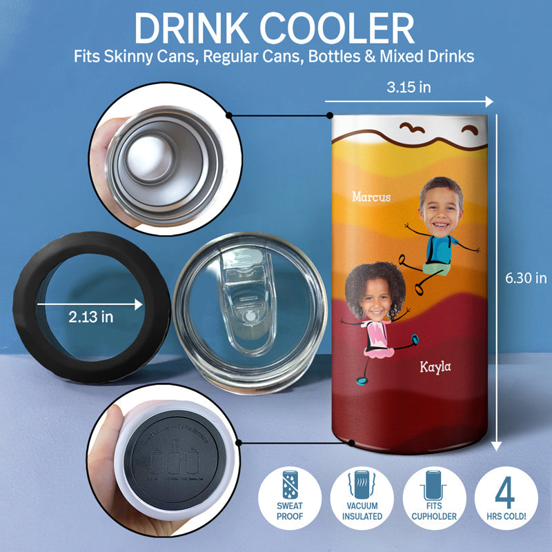 Custom Photo To Dad From The Reason You Drink - Personalized 4 In 1 Can Cooler Tumbler