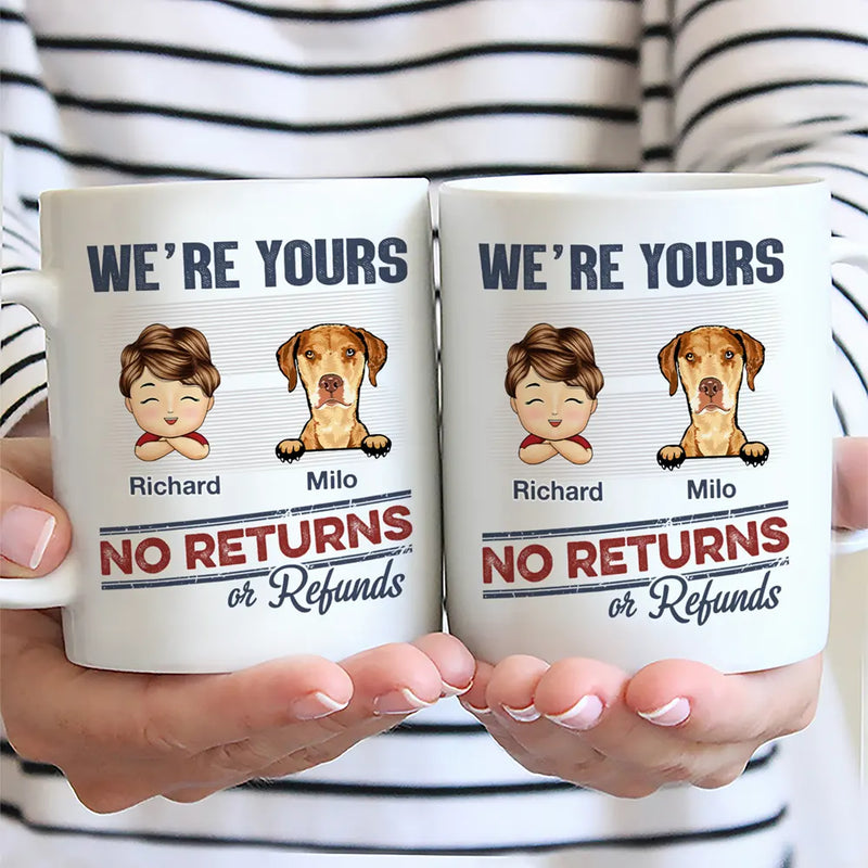 No Returns Or Refunds Chibi Grandkids Dog Cat - Personalized Mug