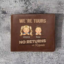 No Returns Or Refunds Chibi Grandkids - Personalized Leather Wallet