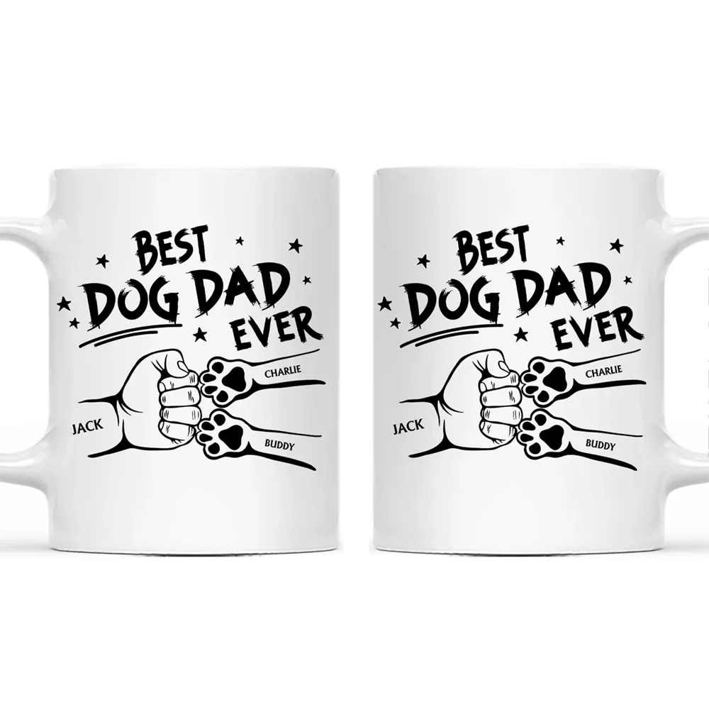 Best Dog Dad Ever Hand Punch - Personalized Mug