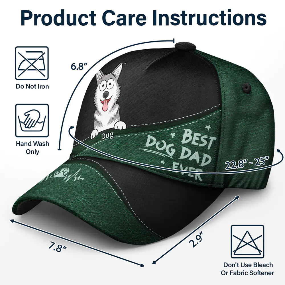 Best Dog Dad Ever Funny Cartoon Pet - Personalized Classic Cap