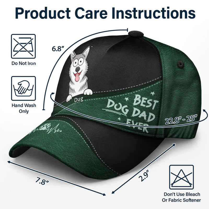 Best Dog Dad Ever Funny Cartoon Pet - Personalized Classic Cap