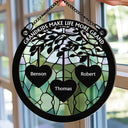 Grandkids Make Life More Grand - Personalized Window Hanging Suncatcher Ornament