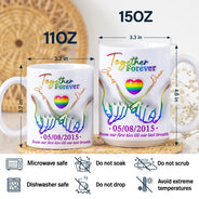 Together Forever Love Is Love Pride Couple - 3D Inflated Effect Printed Mug, Personalized White Edge-to-Edge Mug
