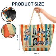 Retraité À bientôt à la plage - Sac de plage personnalisé