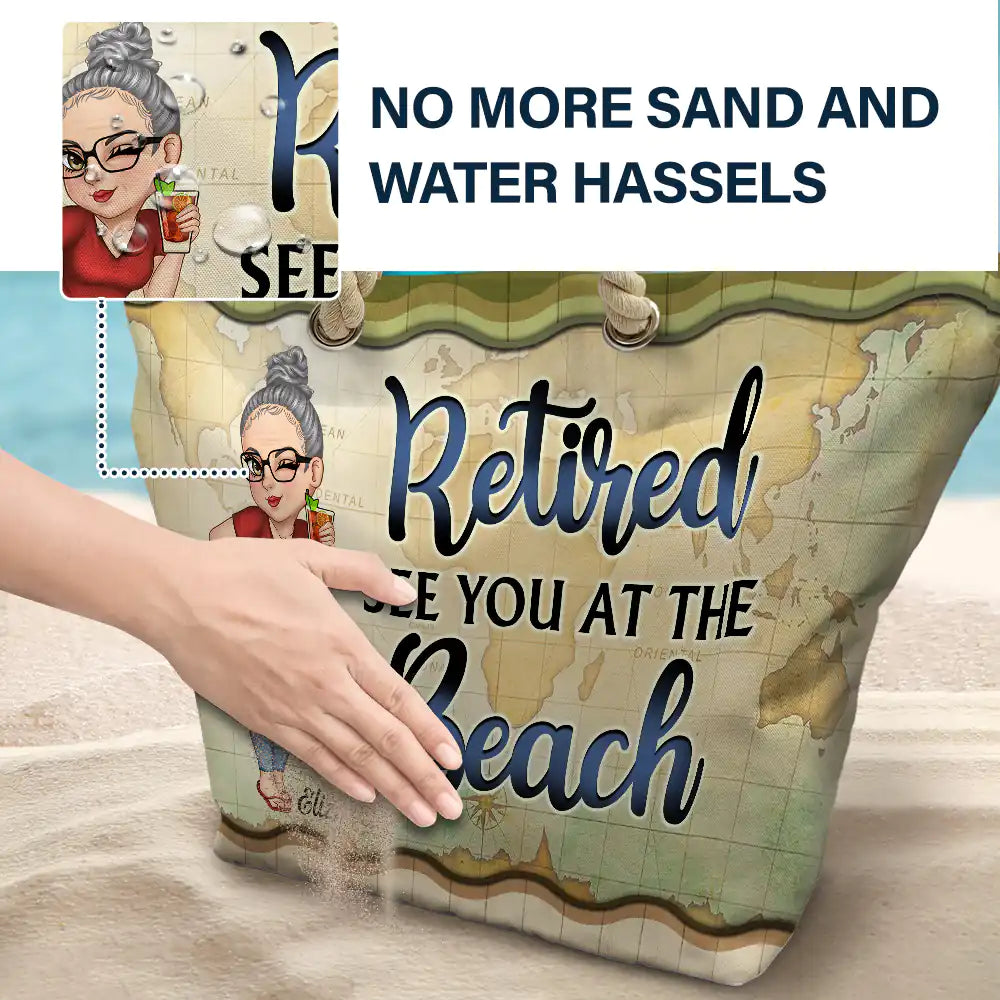 Retired See You At The Beach - Personalized Beach Bag