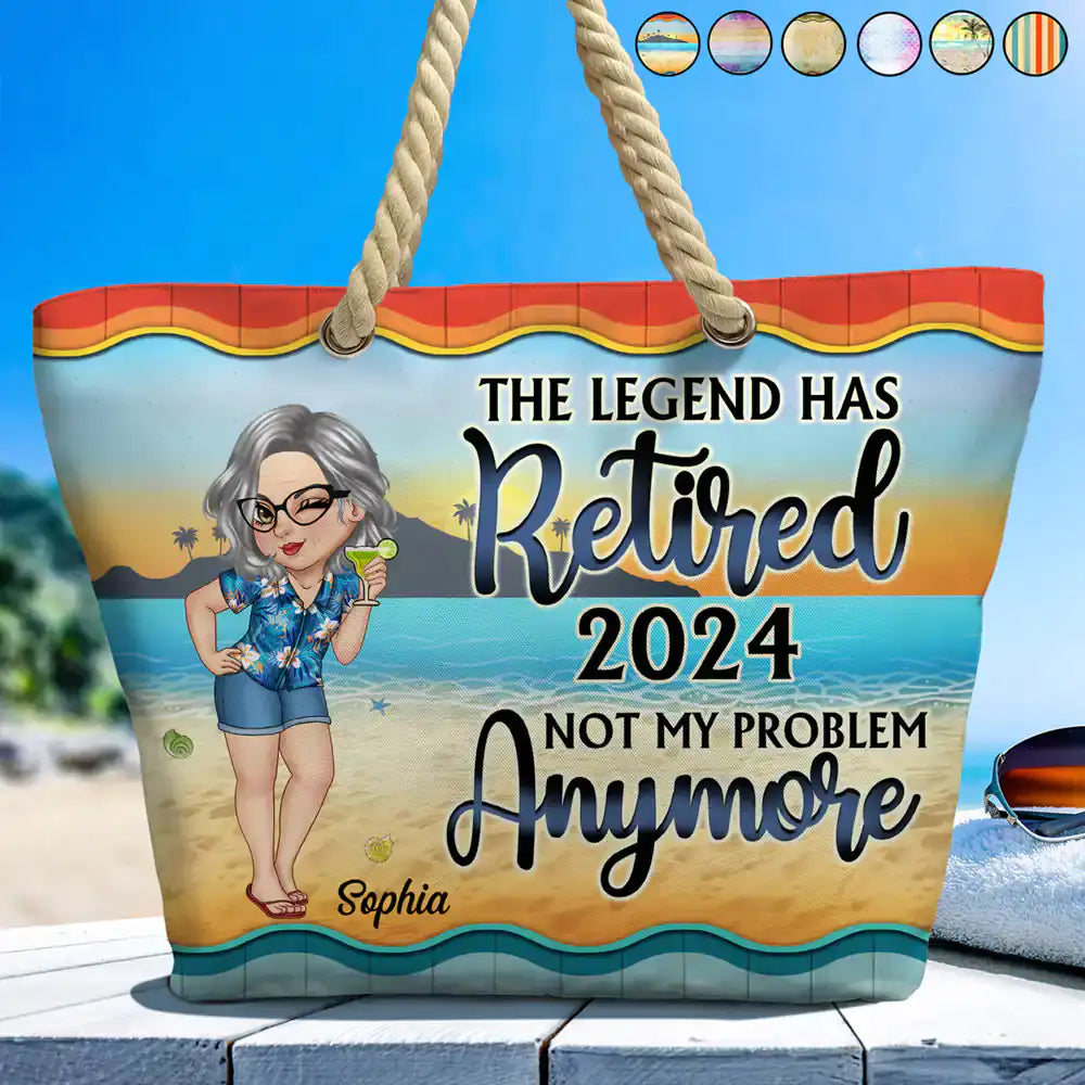 The Legend Has Retired Vintage - Personalized Beach Bag