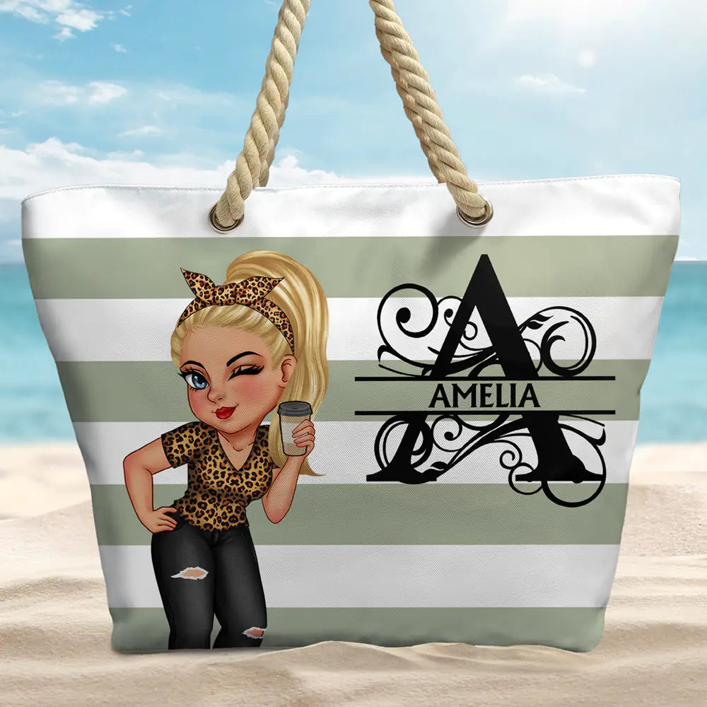 Monogrammed beach bag outlet