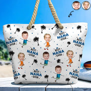 Sac de plage personnalisé avec photo « Meilleure grand-mère de tous les temps »