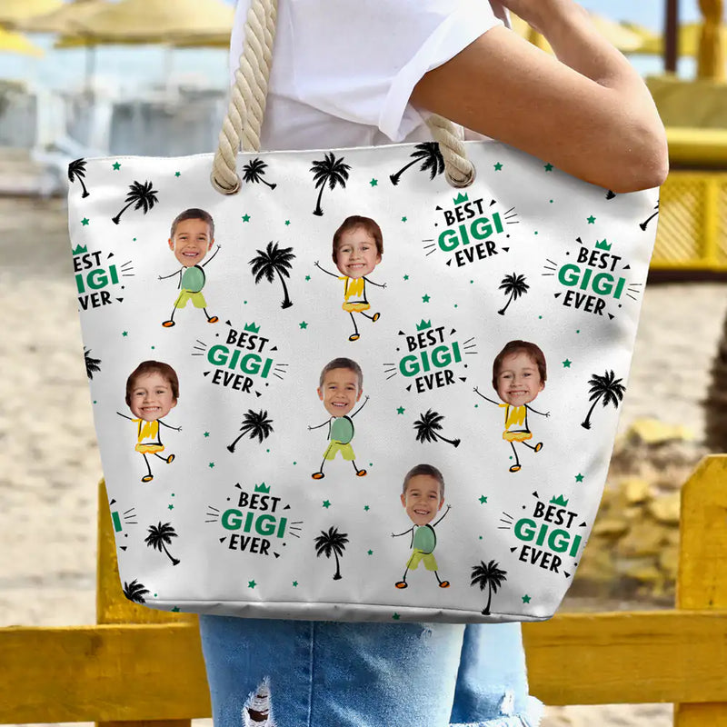 Custom Photo Best Nana Ever - Personalized Beach Bag