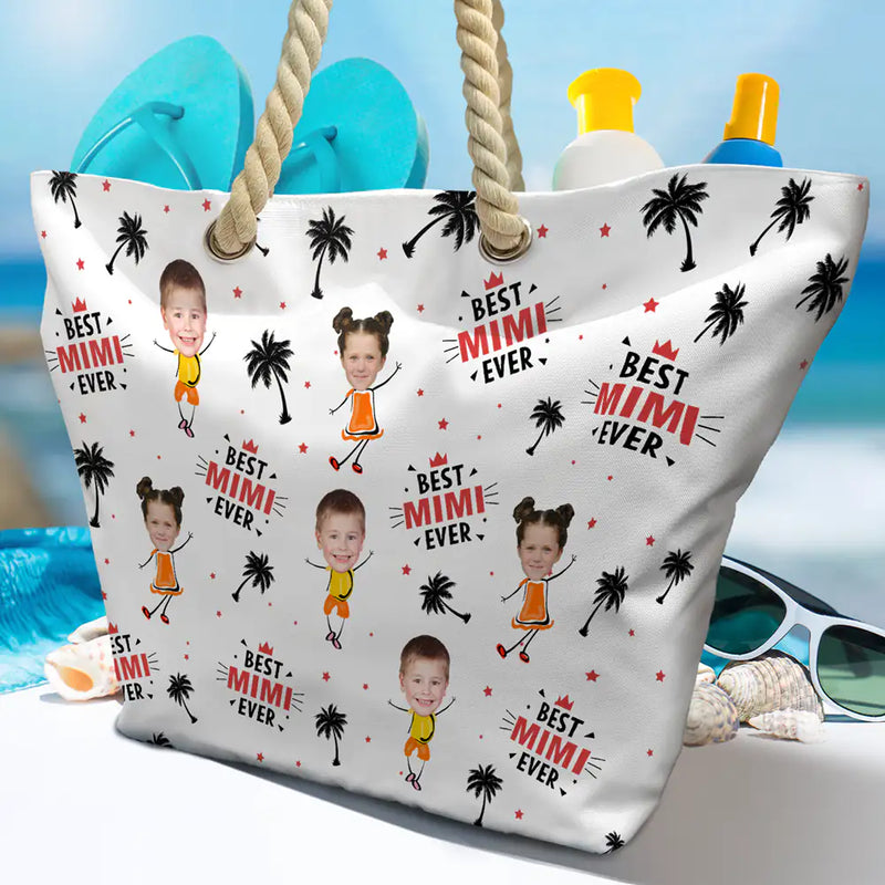 Custom Photo Best Nana Ever - Personalized Beach Bag