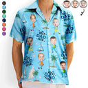 Custom Photo Best Dad Ever Palm Tree And Sailing - Personalized Hawaiian Shirt