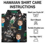 Custom Photo Best Dad Ever Palm Tree And Sailing - Personalized Hawaiian Shirt