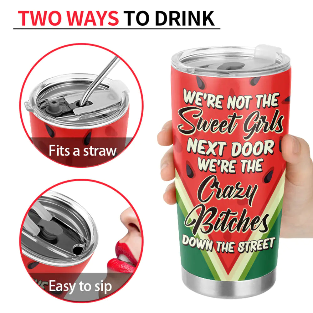 Nous ne sommes pas les filles d'à côté, thème fruité - Gobelet personnalisé