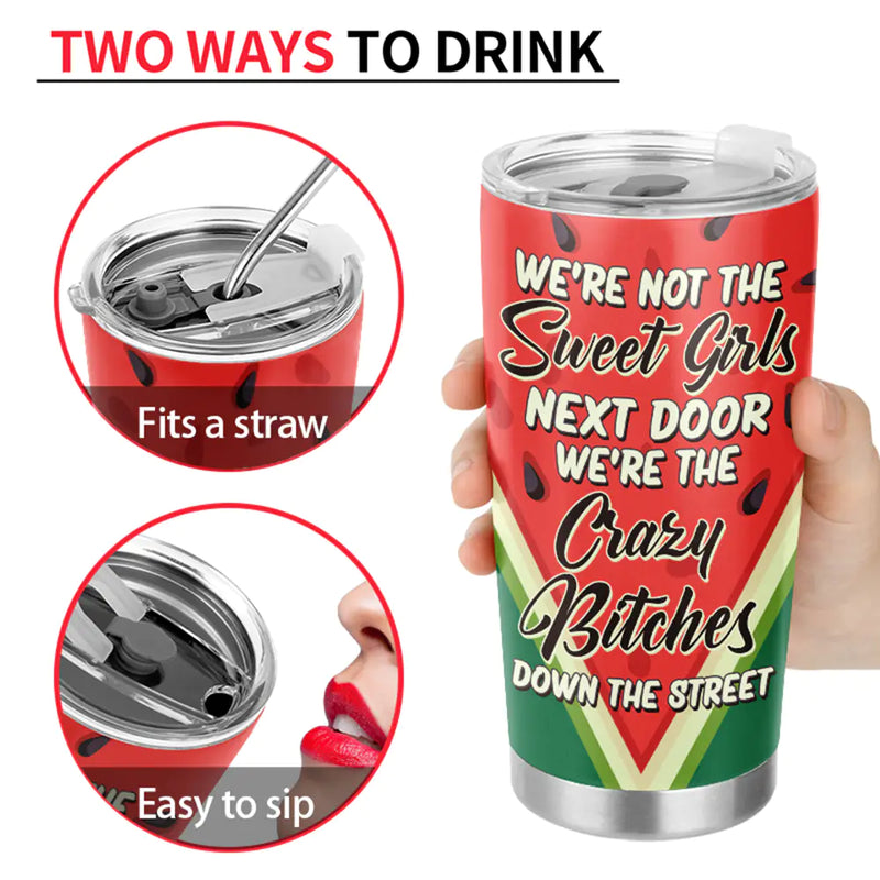 Nous ne sommes pas les filles d'à côté, thème fruité - Gobelet personnalisé