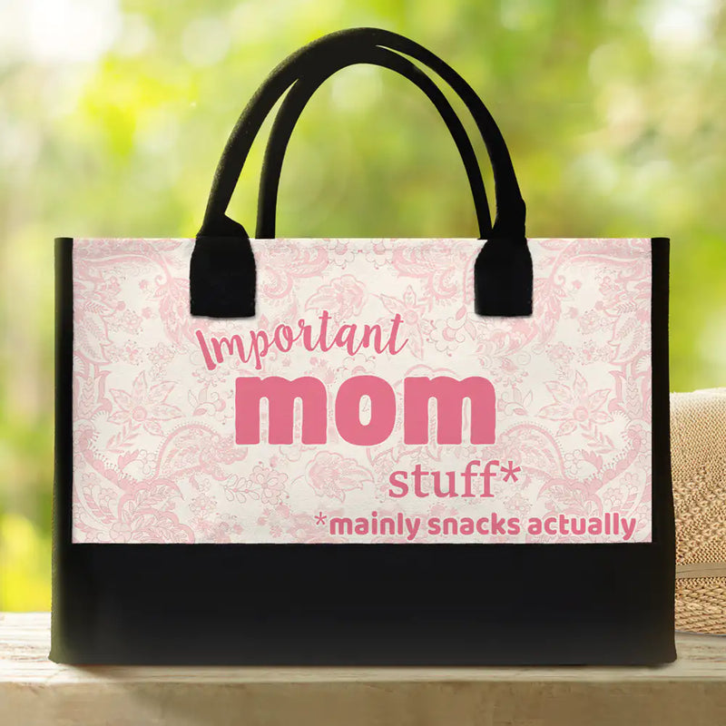 Important Nana Stuff - Personalized Canvas Tote Bag