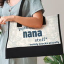 Important Nana Stuff - Personalized Canvas Tote Bag