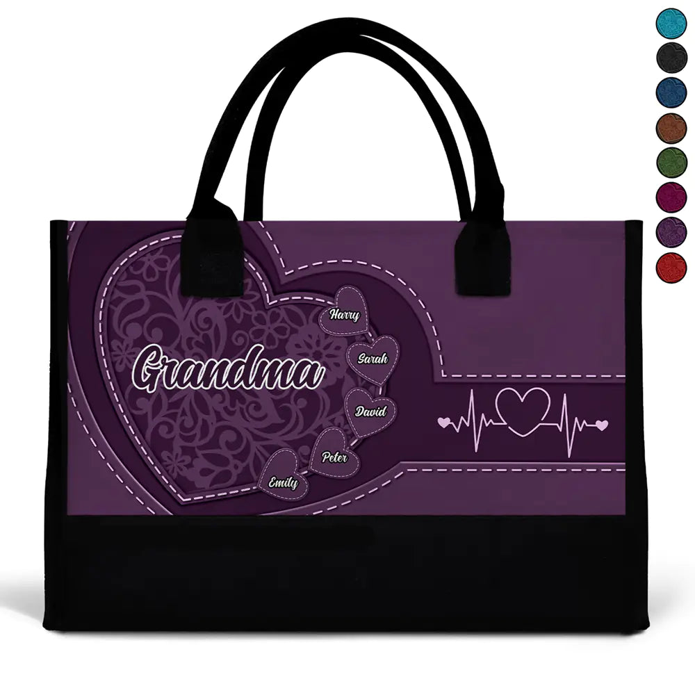 Mom Grandma Little Sweethearts - Personalized Canvas Tote Bag