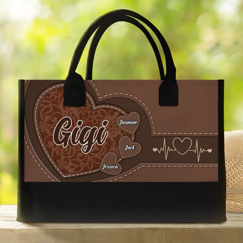 Mom Grandma Little Sweethearts - Personalized Canvas Tote Bag